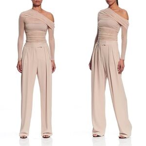 The Sei Double Pleat Silk Trouser in Cream